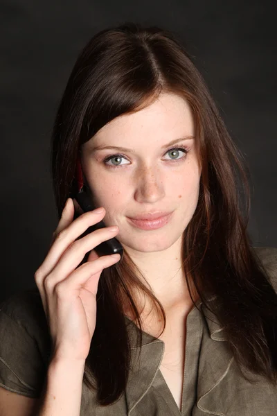 Young woman with handy — Stock Photo, Image