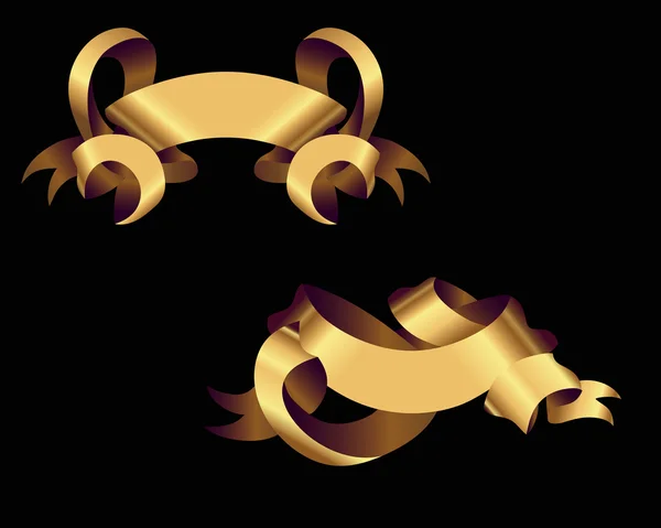 Две золотые ленты — стоковый вектор