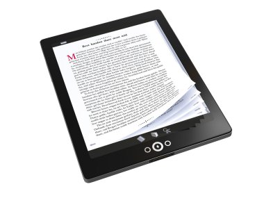E-books on the tablet PC clipart