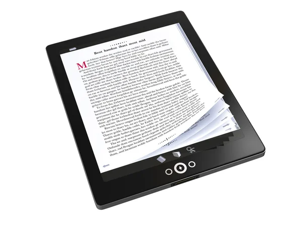 E-Books auf dem Tablet-PC — Stockfoto