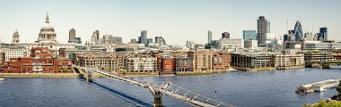 St Paul's Cathedral and Millennium Bridge. clipart