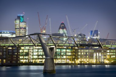 City of London and Millennium Bridge clipart