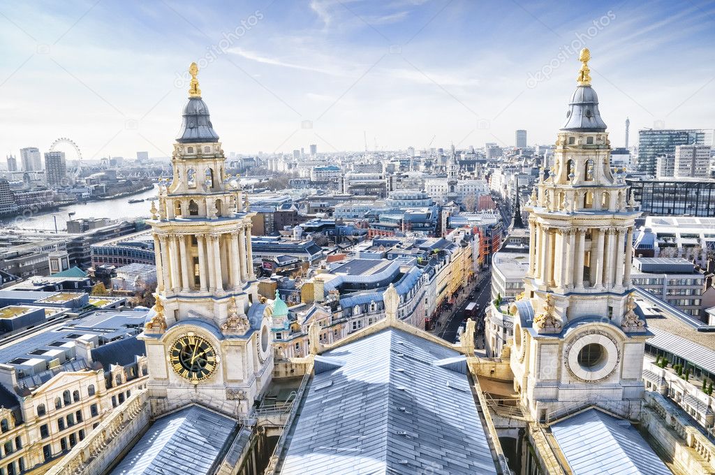 City of London and St. Paul`s Cathedral.