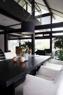 Modern house, oturma odası ile modern mobilya