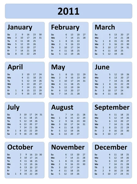 Calendario 2011 —  Fotos de Stock