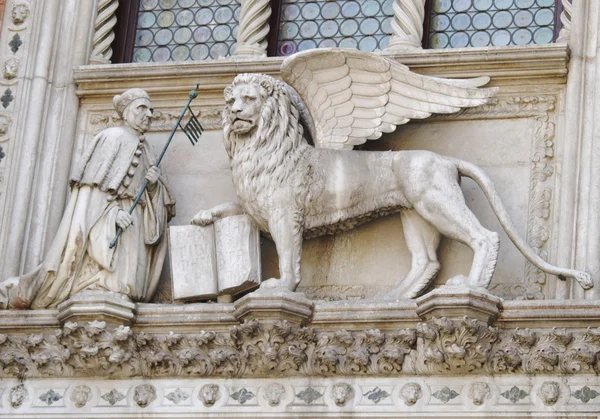 Winged lion with the book — Stock Photo, Image