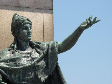 Bronze Statue With The Stretched Hand clipart