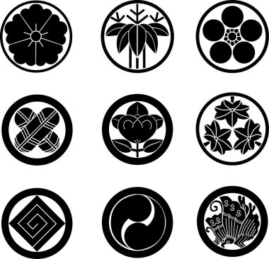 Japanese Family Crests (vector) clipart