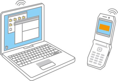 Dizüstü bilgisayar ve cep telefonu (vektör)