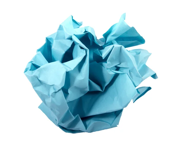 stock image Ball of crumpled blue paper.