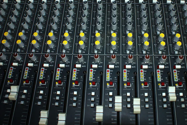 Mixing console in a recording studio — Stock Photo, Image