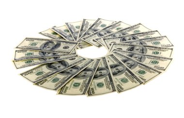 Circle of One Hundred Dollar Bills: Two Thousand clipart