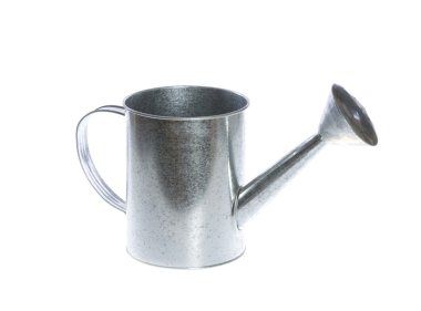 Silver Watering Can Isolated on white