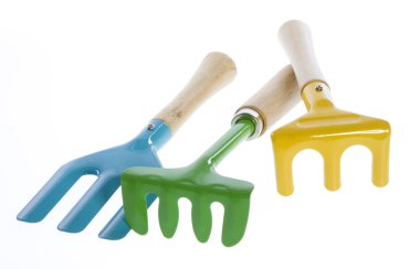 Three Colorful Hand Garden Tools