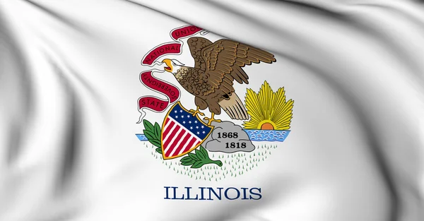 Bandeira de Illinois coleção de bandeiras estaduais dos EUA — Fotografia de Stock