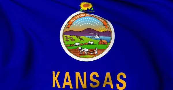Zászló Kansas - usa állam zászlók gyűjtemény — Stock Fotó