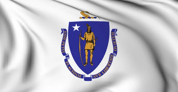 Flaga Massachusetts - kolekcja flagi stanu usa — Zdjęcie stockowe