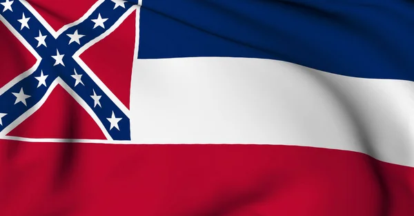 密西西比州旗-美国状态标志集合 — 图库照片