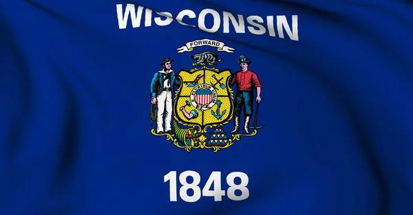 Wisconsin-Flagge - Flaggen US-Bundesstaaten Sammlung — Stockfoto