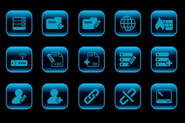 Database and Network icons clipart