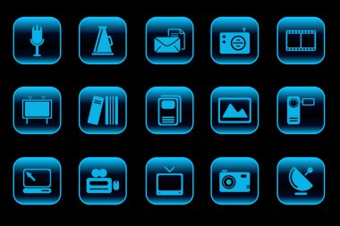 Media and Publishing icons clipart