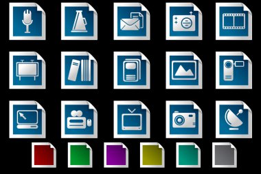 Media and Publishing icons clipart