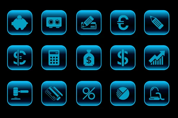 Icônes financières et bancaires — Image vectorielle