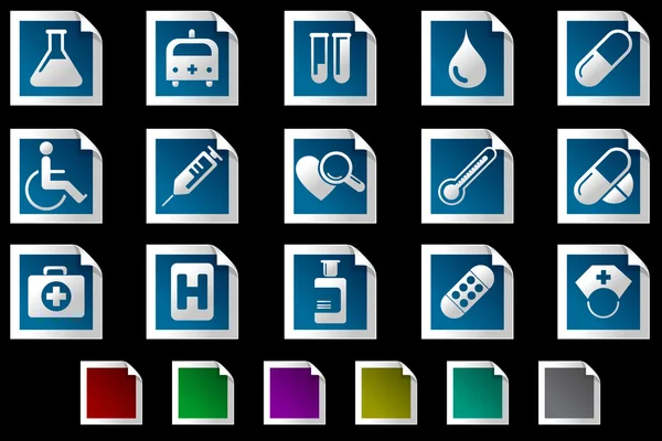 Iconos de atención médica y farmacéutica — Vector de stock