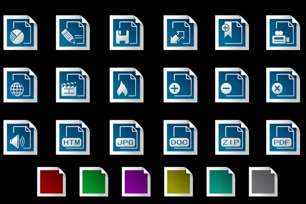 Symbole für Dokumente und Dateiformate — Stockvektor