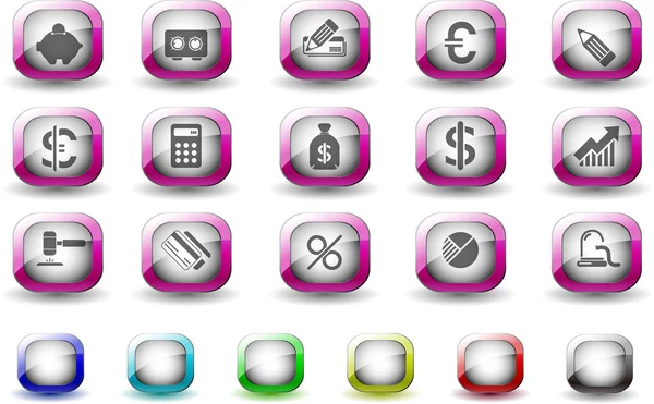 Icônes financières et bancaires — Image vectorielle