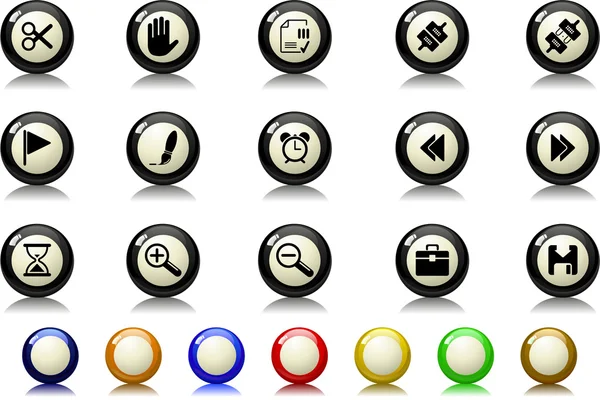 Barre d'outils et icônes Interface — Image vectorielle