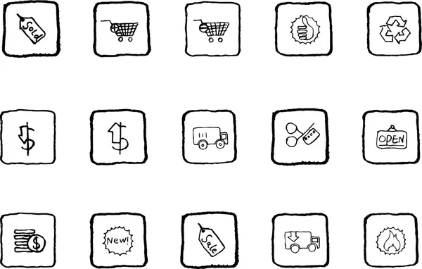 Venda e ícones de compras —  Vetores de Stock