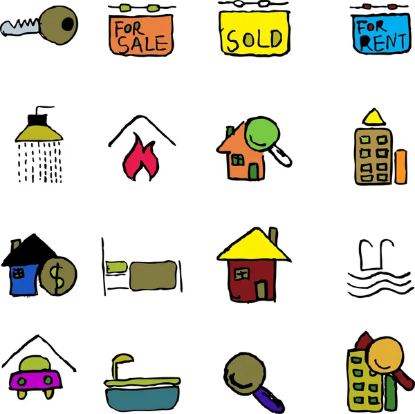 Real Estate icons — Stock Vector