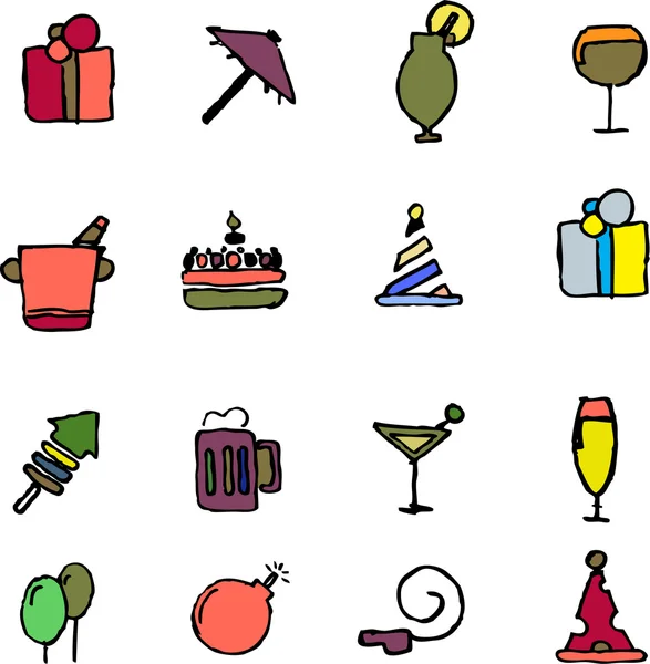 聚会和庆祝活动图标 — 图库矢量图片
