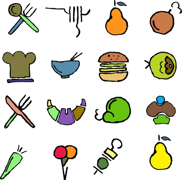 Comida & Restaurante iconos — Vector de stock