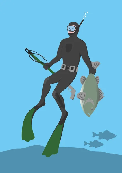 Onderwater hunter — Stockvector