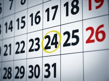 Date on the 24th clipart
