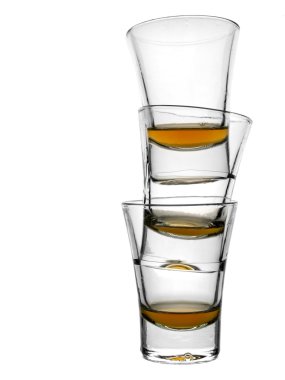 Three shots of whiskey clipart