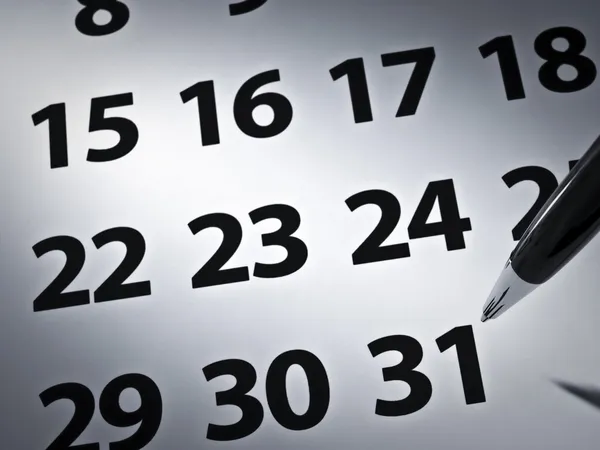 Pen en kalender — Stockfoto