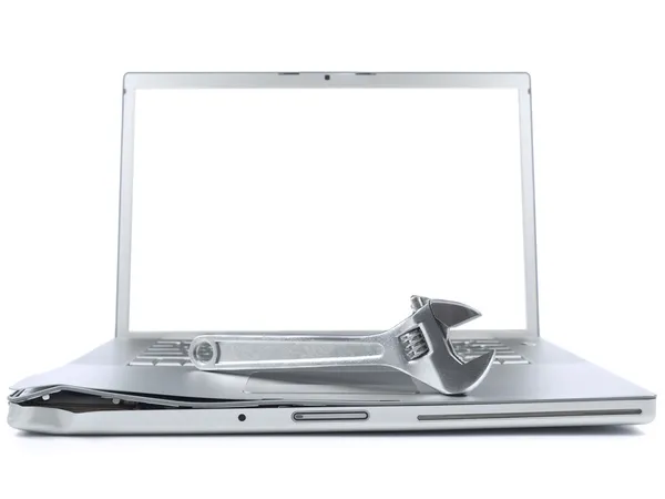 Laptop-val ragadós jegyzék és eszköz — Stock Fotó