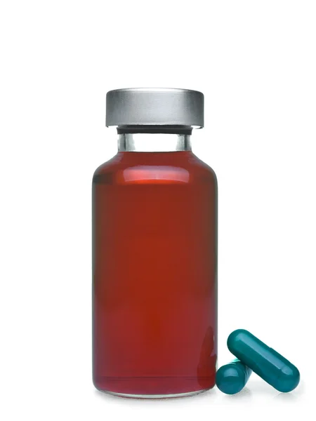 Üveg és a tabletták — Stock Fotó
