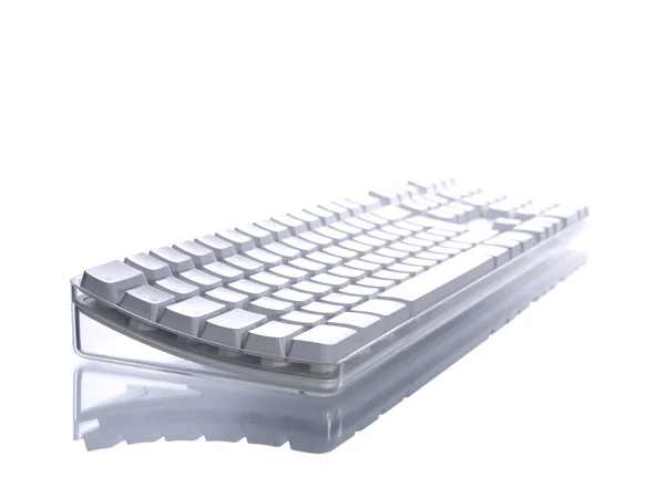 Bílá klávesnice — Stock fotografie