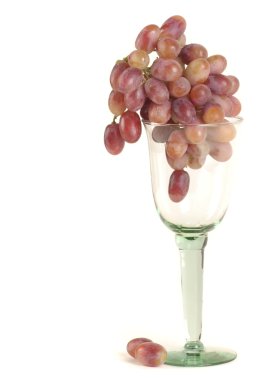 Red Grapes On White