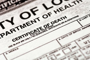 Certificate of Death clipart