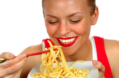 Woman With Pasta 3 clipart