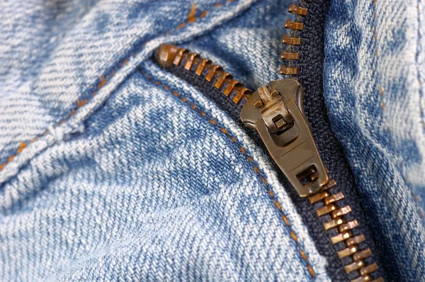 Zipper On Jeans — Stock Photo, Image