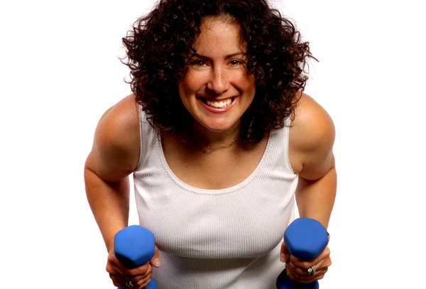Woman With Weights — Stock Photo, Image