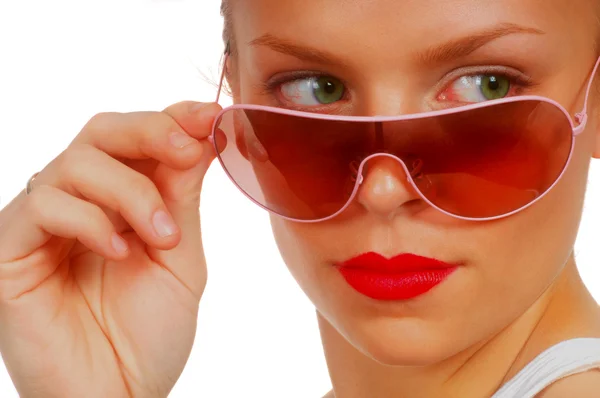 Kobieta w okularach przeciwsłonecznych — Zdjęcie stockowe