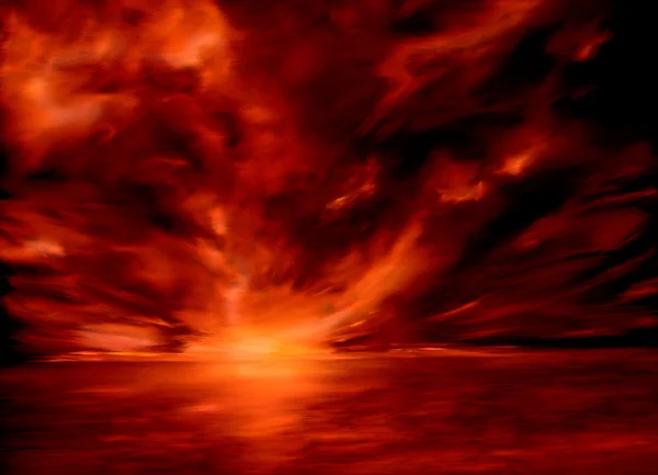 Auringonlasku Tyynellämerellä — kuvapankkivalokuva