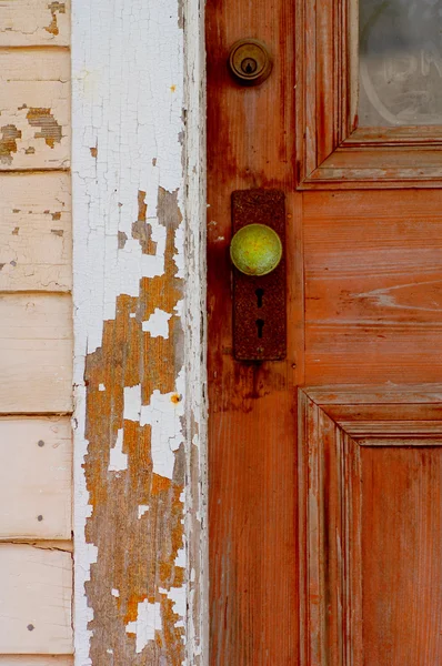 La manija de la puerta verde —  Fotos de Stock